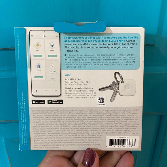 Brand new with box NWT TILE for keeping track of keys, wallet, purse - Picture 4 of 5